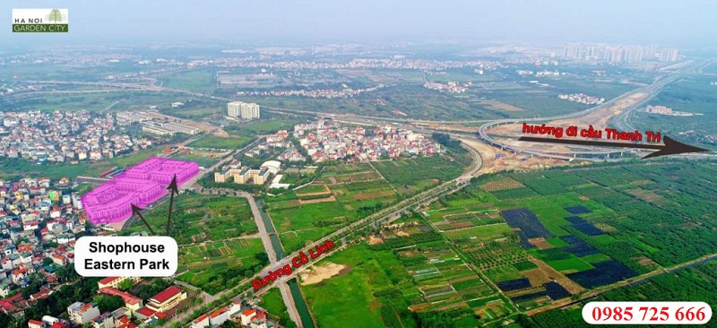 Flycam shophouse Eastern Park Thạch Bàn - Long Biên