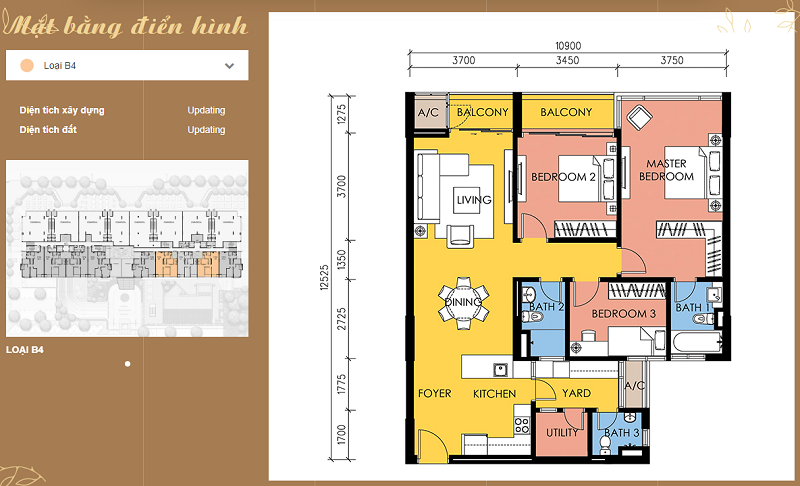 Thiết kế căn hộ B4 chung cư Avenue Park Hà Nội Garden City Thạch Bàn